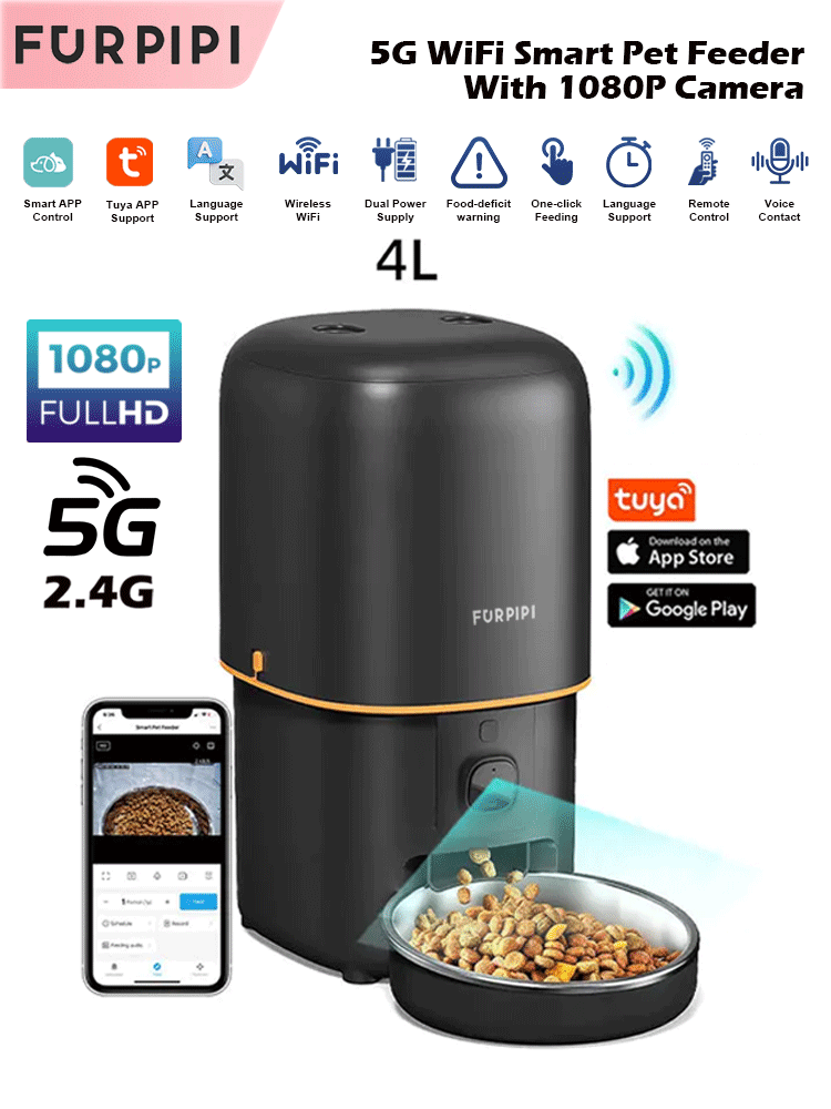 Kitchen Appliances Video - Автоматическая кормушка для кошек с камерой,